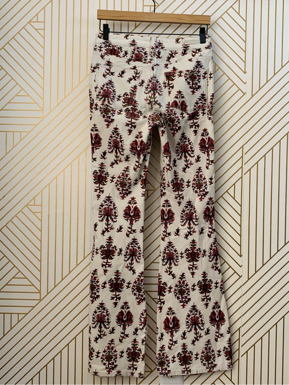 Anthropologie Pilcro High Rise Bootcut Pant Floral Corduroy 26 Tall cotton blend - Picture 10 of 12